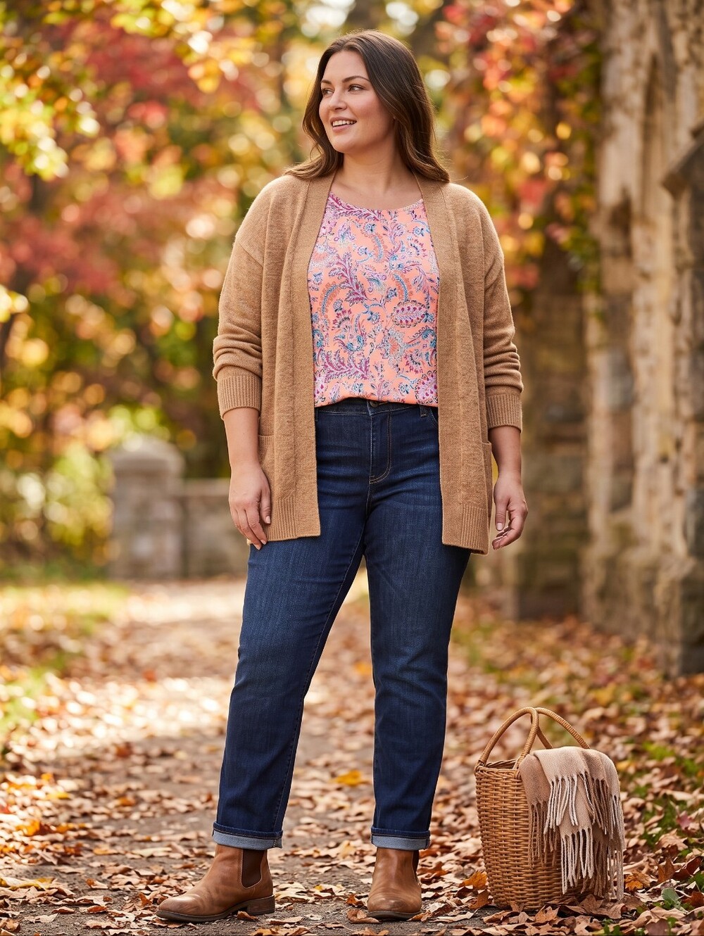 J Jill Paisley Scoop Neck Tee Coastal Grandmother Resortwear